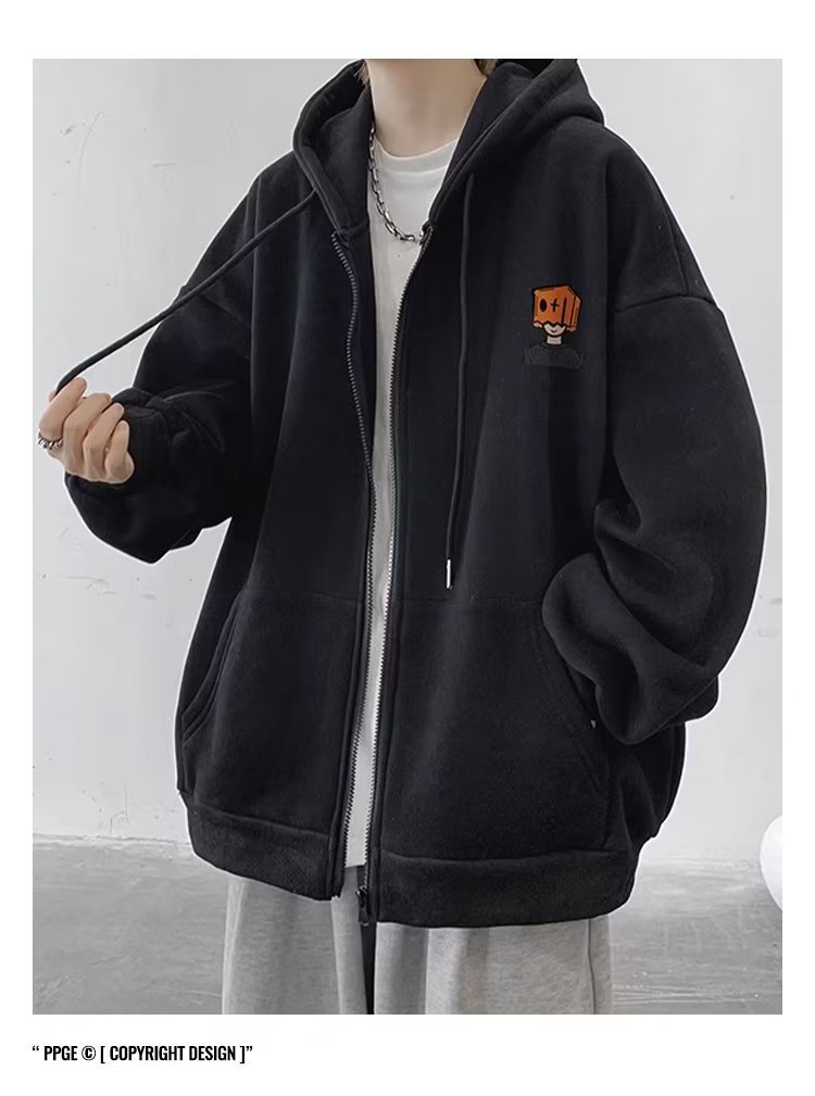 1 Cardigan Felpa Inverno 2023 Nuova Giacca Primaverile Uomo Felpa con Cappuccio in Pile Cappotto Autunnale_voghion.com