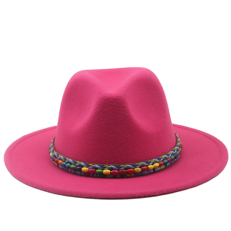 Retro Flat Big Brimmed Woolen Jazz Top Hat Wholesale Nihaojewelry display picture 23