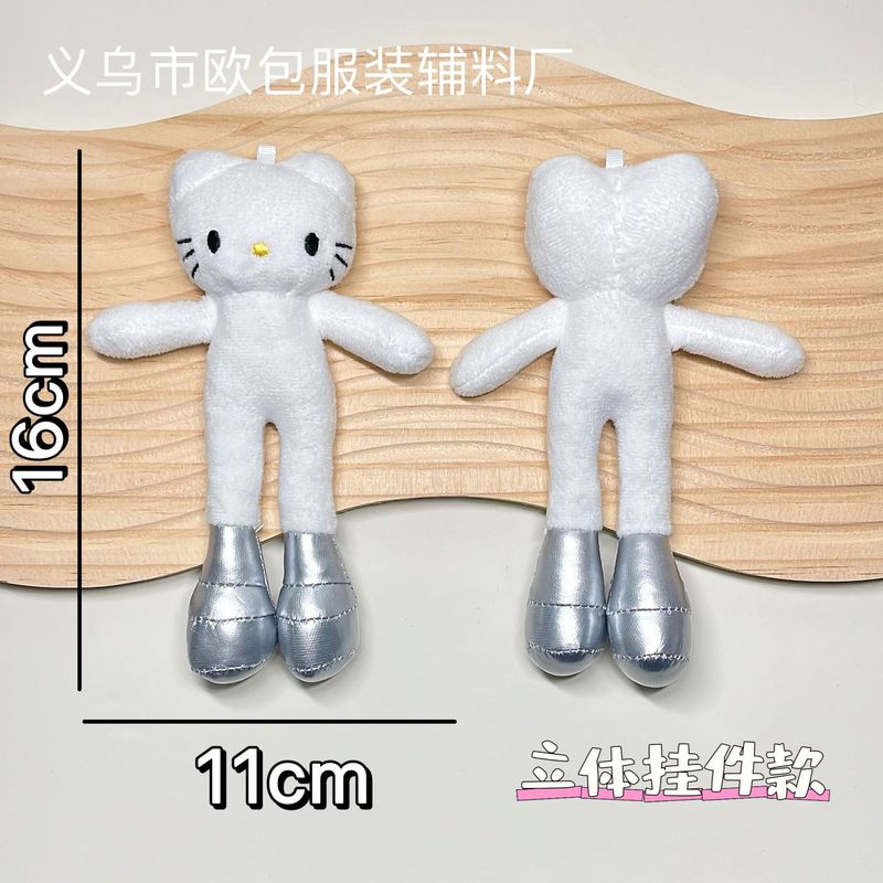 長い脚 kt 猫黒革キティぬいぐるみペンダント DIY スカートドレスアップ KT ハローキティかわいいペンダント漫画人形|undefined