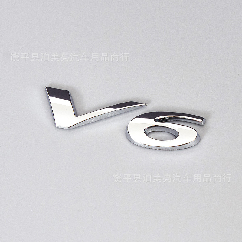 V6 5.0, Jaguar Car logo - v6-electroplated-silver