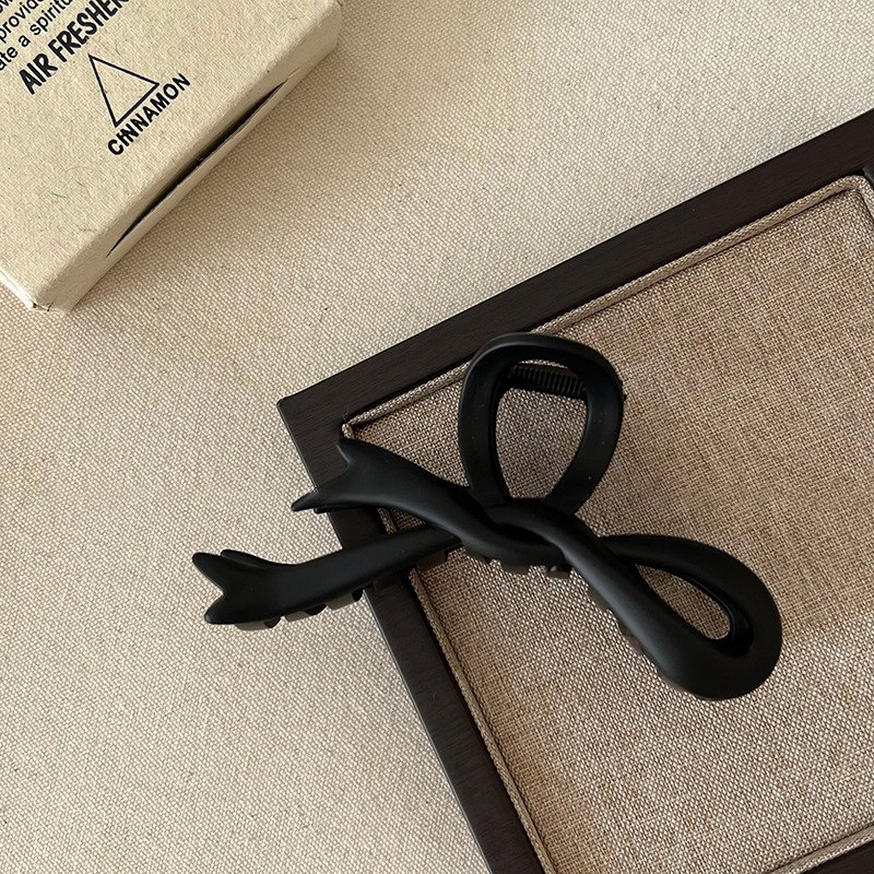 Forcina per capelli con fiocco satinato autunnale e invernale per donna 2023 nuova impugnatura di alta qualità con grande nastro a forma di squalo, clip abbinabile_voghion.com