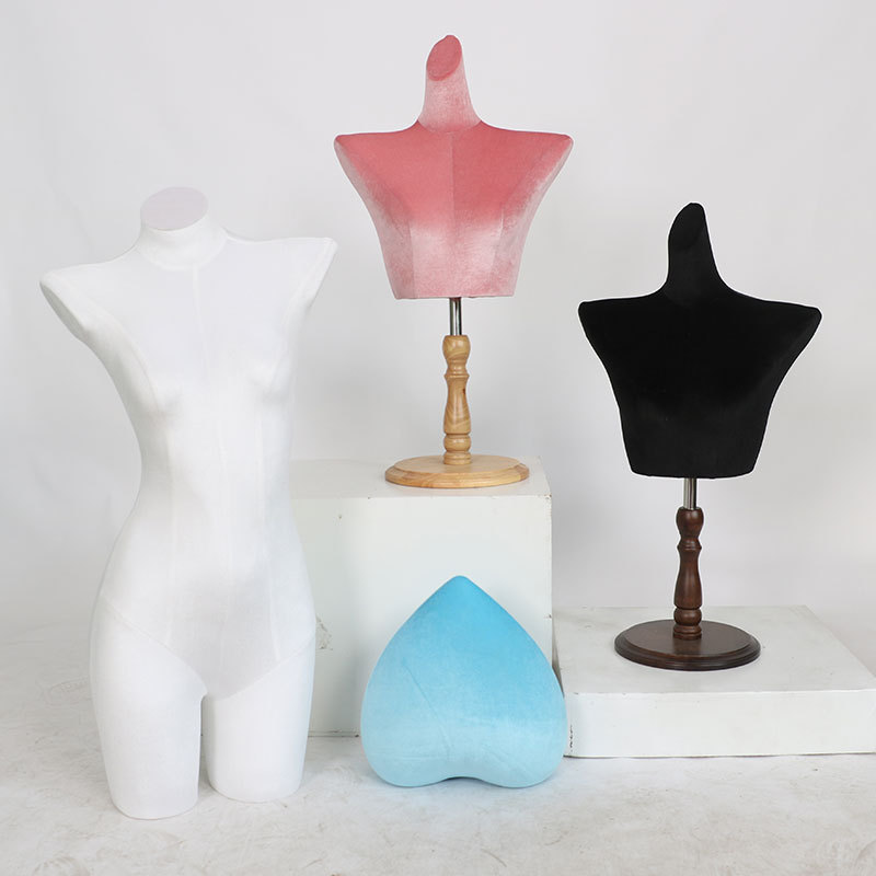Maniquí de Busto para Lencería y Sujetadores de Terciopelo Forma de Corazón