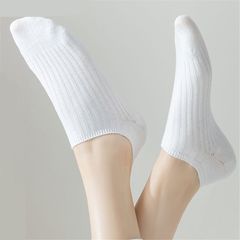 Women's Spring and Summer Thin Plain Color Japanese Style Double Stitch Invisible Socks Ins Trendy Low Mouth Anti-Slip Breathable Boat Socks