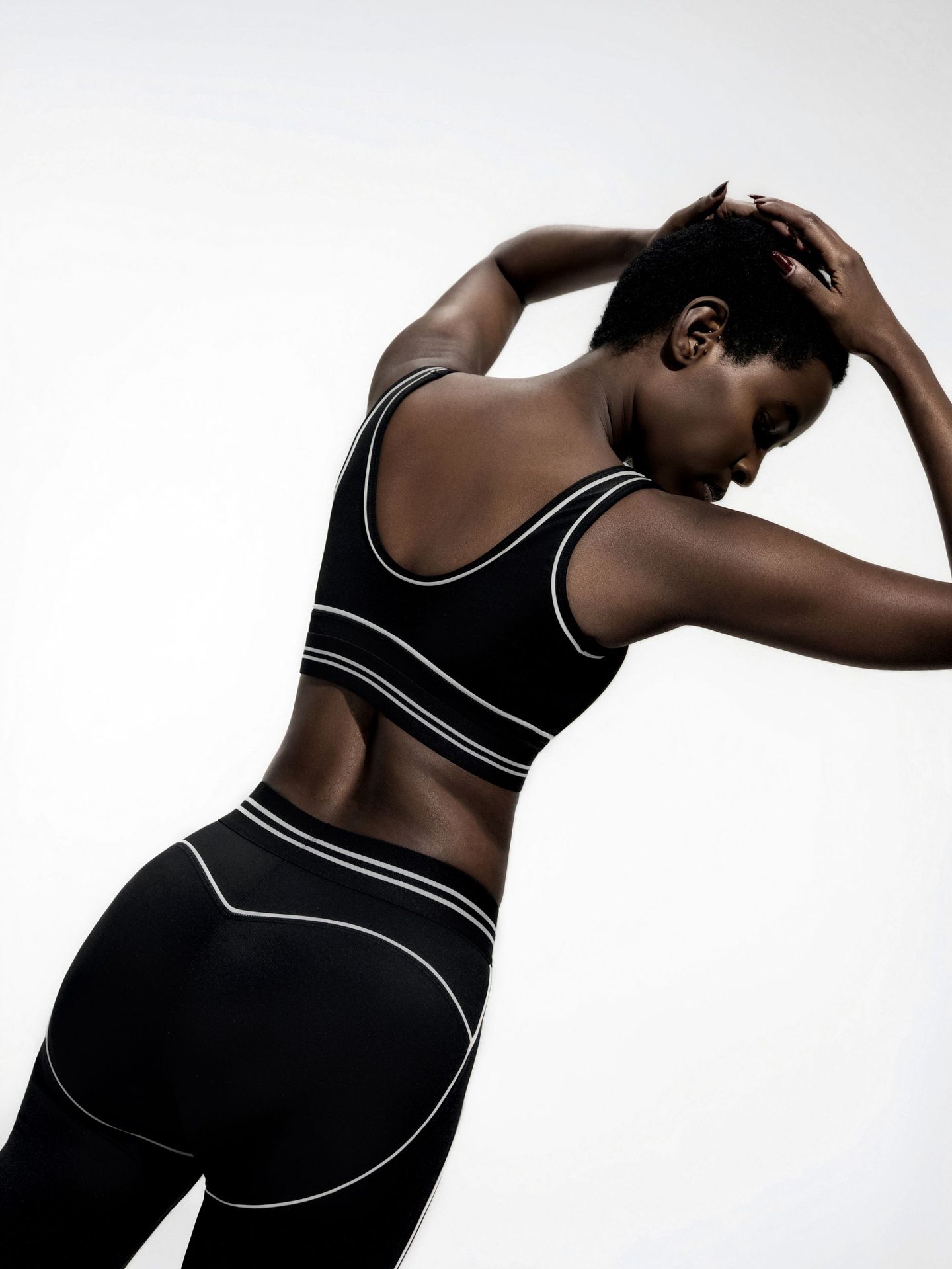 Summer Women's Nude Yoga Suit Set High-Waisted Cropped Pants Fitness Training Two-Piece Sleeveless Long Pants_ecoleips.com