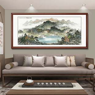 ✅ West Wall Living Room Hanging Painting Sofa Background Wall Decoration Chinese Painting with a Long History Landscape Painting Treasure Bowl Office Calligraphy