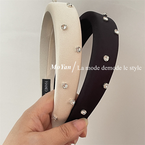 Internet celebrity rhinestone headband for women  new style sponge headband high skull hair bundle for outing high-end pressure-sensitive hairpin