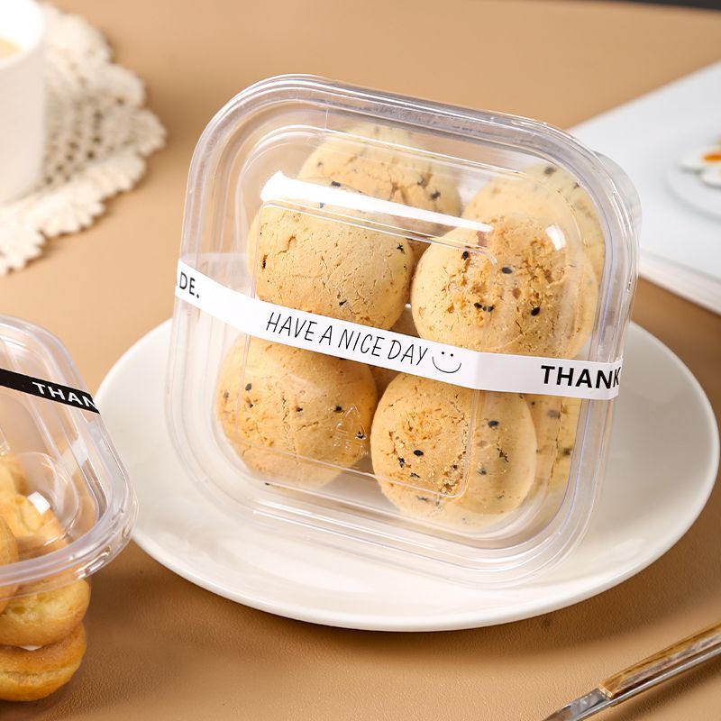 Caja de embalaje de soplo de Liuxin cubierta de leche crujiente pastel de patata dulce para hornear plástico transparente embalaje desechable caja grande