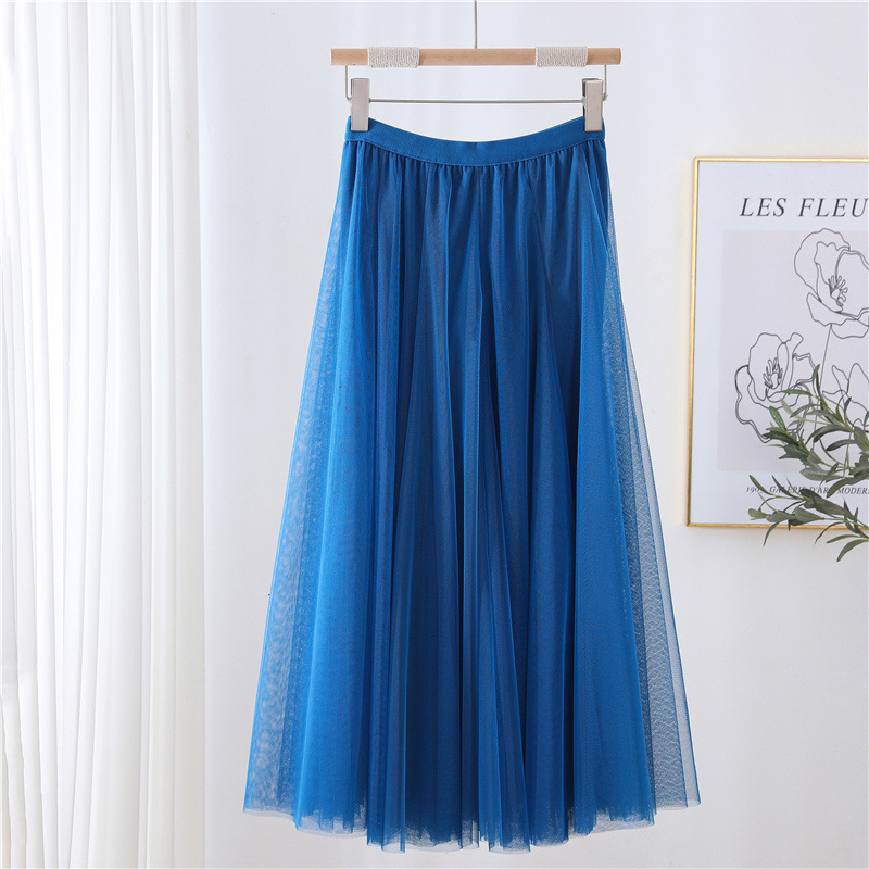 10 m 720 Degree Large Swing Mesh Skirt Women's Pleated Skirt Women's High Waist Large Swing Long Skirt A- line Skirt Dance Skirt