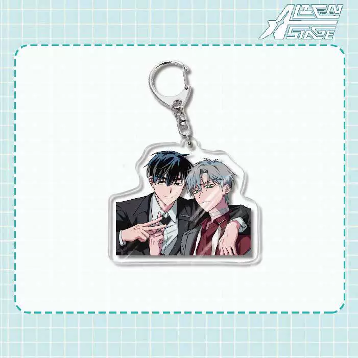 Acrylic keychain (Alien Stage) Mizi Sua, double‑sided 6 cm, metal ring & clasp