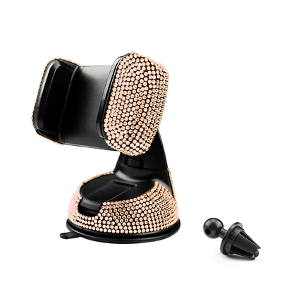 Hot Diamond-Encrusted Car Mobile Phone: Other Automotive Interior Supplies - gold-diamond-bracket-clip