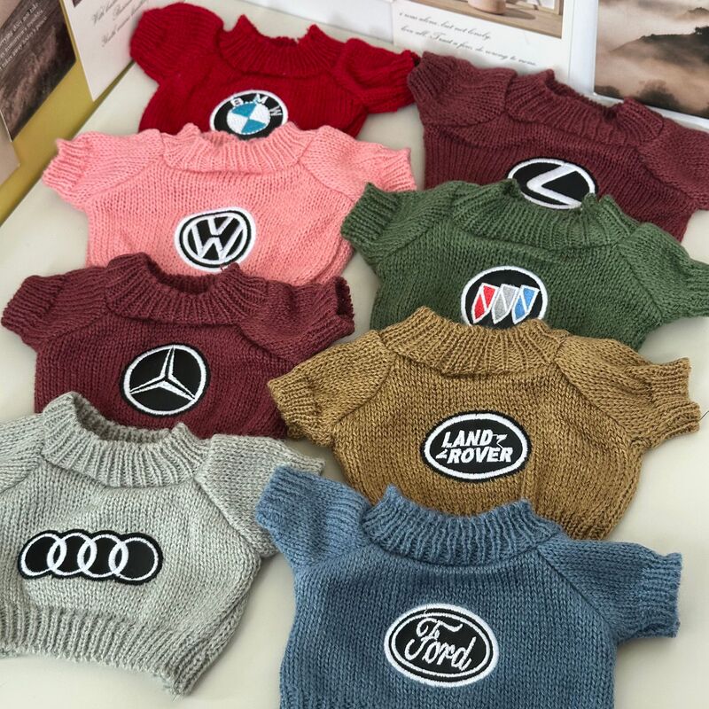 Teddy Bear Doll Car Logo Clothes Bear Sweater Cotton Doll Doll Replacement Clothing Set Toy Accessories