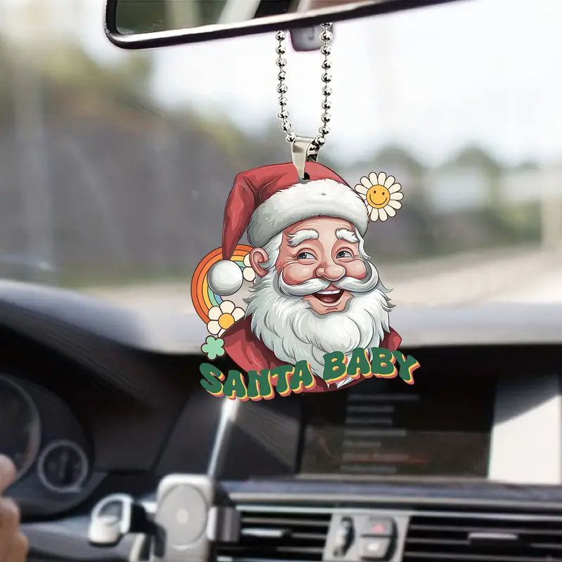 Navidad artesanos de Navidad acrílico colgante de vacaciones plano transfronterizo espejo retrovisor nuevo colgante de decoración image 4