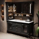 Американский светлый роскошный напольный шкаф для ванной комнаты, французская ретро-умывальник, раковина для ванной комнаты, шкаф для раковины