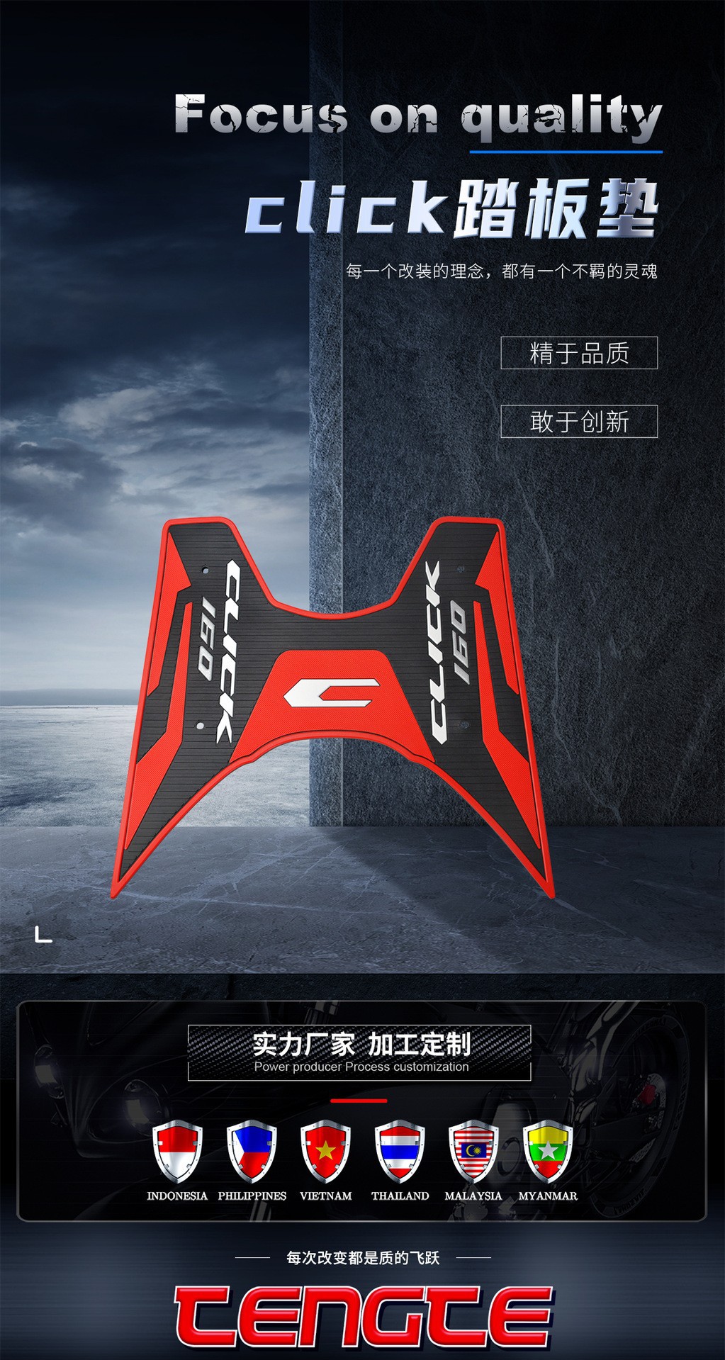 Motorcycle Accessories Modified Footrest T-Pedal Pad Suitable for Click 160 Footrest Pad Accessories Upgrade