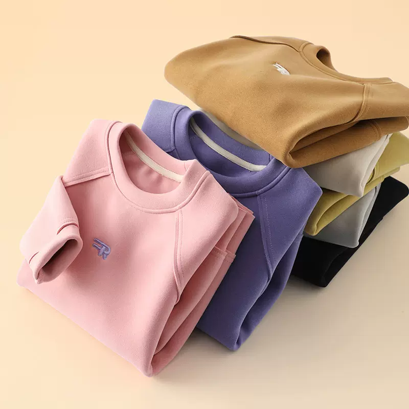 美拉德色系2025新款秋季儿童洋气男女童薄绒童装卫衣中大童秋装