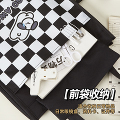 Cartoon checkerboard tutoring bag student book bag children's A4 waterproof portable large capacity tutoring bag art bag