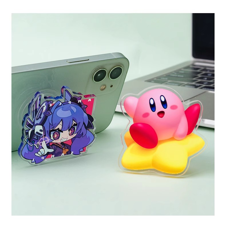 Personalized patterned dual pet star avatar rotating magnetic desktop customization acrylic mobile phone air cushion holder