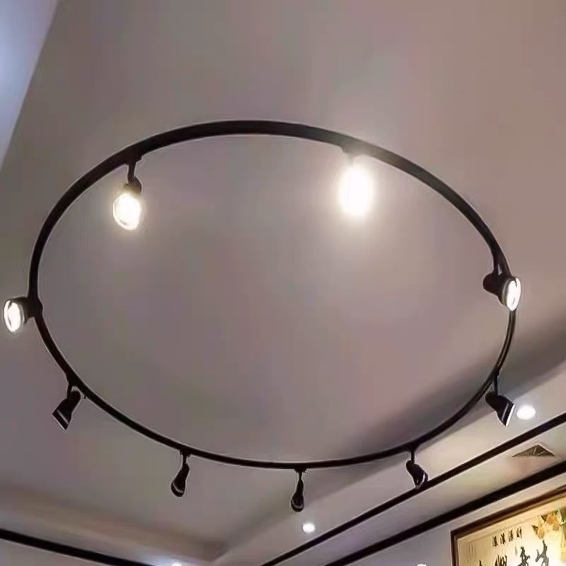 Riel Curvo para Iluminación LED de 2 Líneas en Aleación de Aluminio para Tiendas