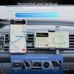 2023年新款車載手機支架 出風口倒掛鈎橫豎屏汽車導航360度可旋轉