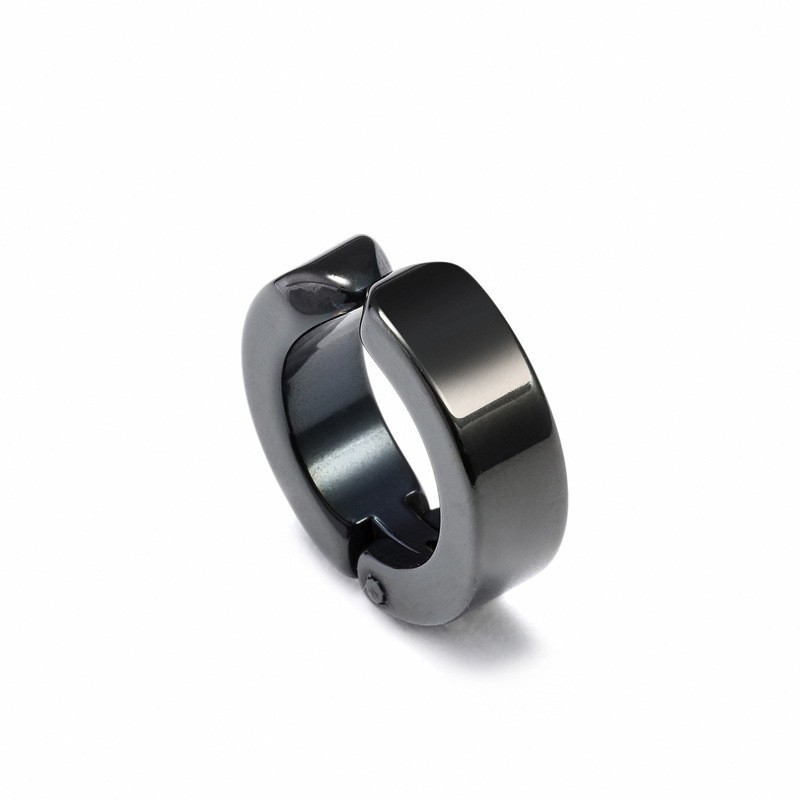 Pendientes de clip estilo coreano en acero inoxidable hombre mujer_voghion.com