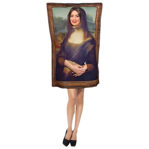 Halloween Mona Lisa cosplay costume fun spoof mural costume performance doll costume jumpsuit