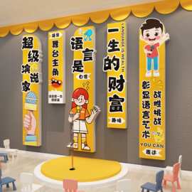 口才教室布置墙面装饰主持人小培训班机构播音文化背景贴纸画