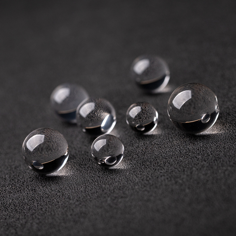 Natural Brazilian White Crystal Beads Without Holes, Round Loose Beads, Single Beads, High Ice Transparency, Half-Hole Beads, Handmade Beading, Ox Nose Hole