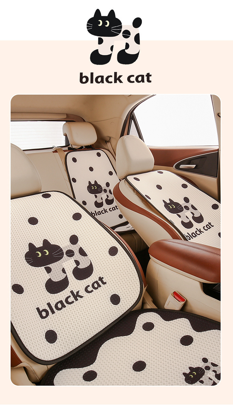 Car Cushion Four Seasons Universal Breathable Summer Cartoon Small Man Waist Main Driver Women's Half Bag Seat Cushion Cover Seat Cushion Ventilated