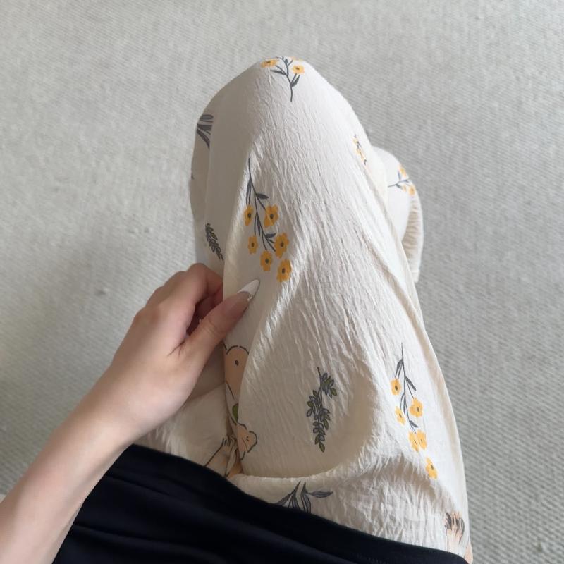 Primavera y verano · Pantalones de pijama casuales para mujeres pantalones a prueba de mosquitos rojos en línea 2025 nuevos pantalones caseros para llevar