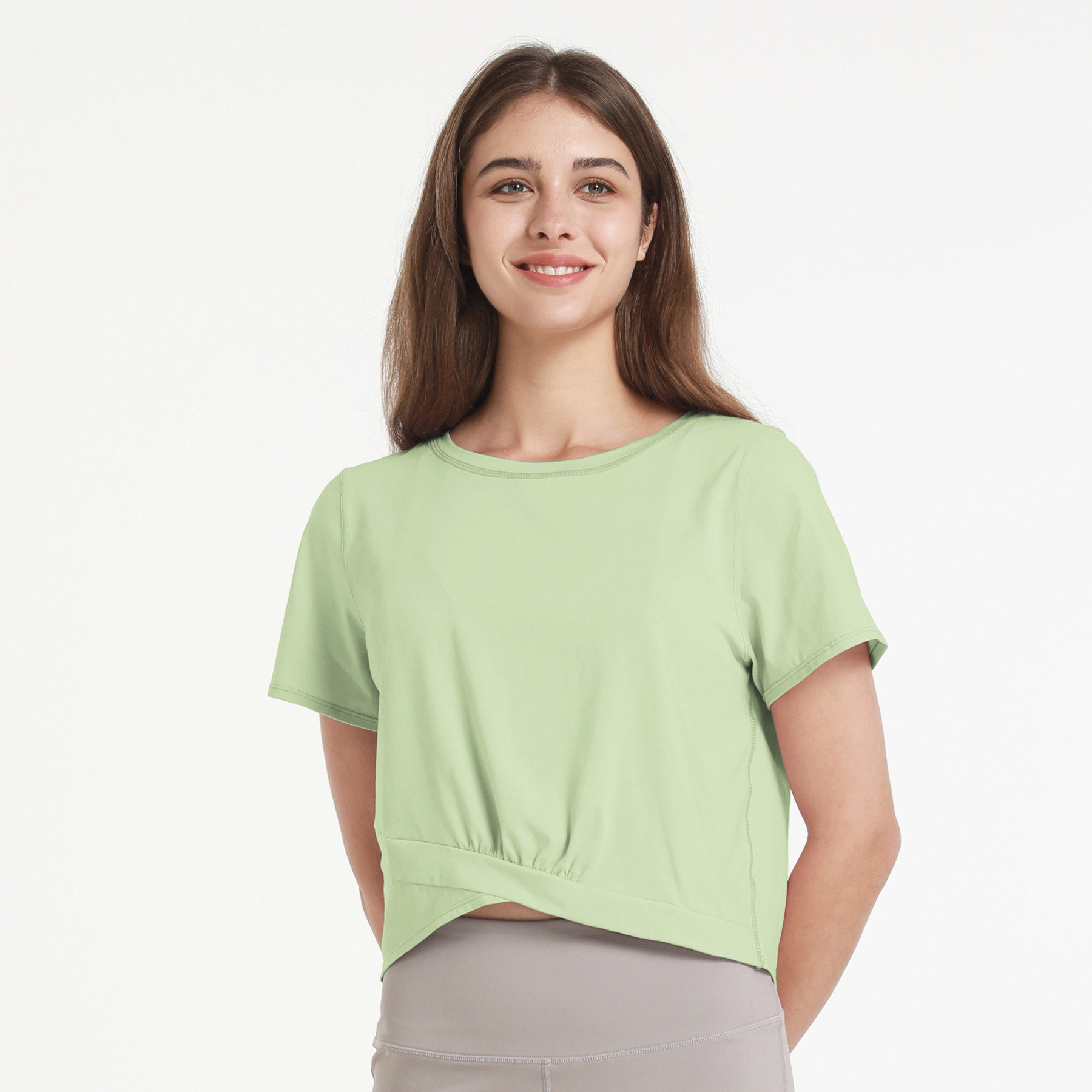 現(xiàn)貨，lulu同款跑步健身彈性寬松短袖女運(yùn)動(dòng)瑜伽服上衣新款T恤