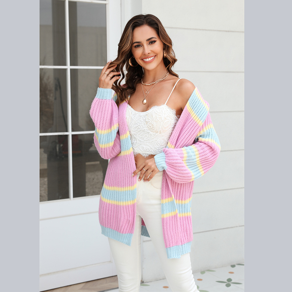 Chaqueta de moda para mujer, estilo nuevo de primavera 2026, para comercio transfronterizo europeo y americano en Amazon, talla grande, con patchwork, tipo cárdigan.