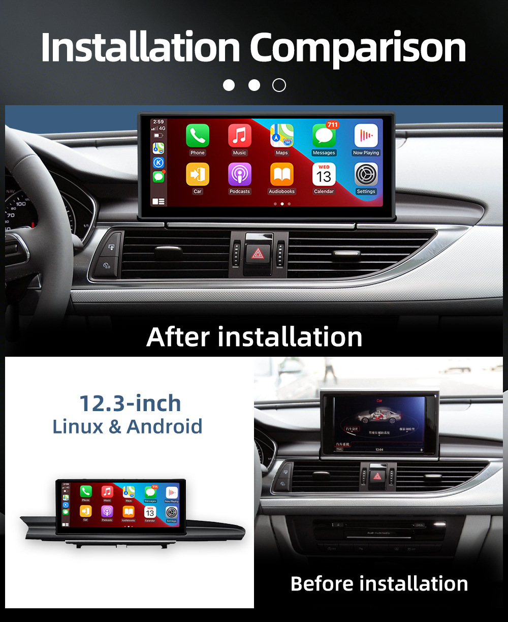 Navigation center console large screen suitable for Audi A6 A7 C7 S6 S7 4G 2012-2018 car Android system