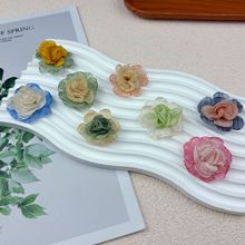 手工烧边小花厂家直销DIY网纱花朵服饰配件鞋花胸针发饰包包装饰