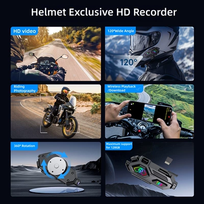 Motorcycle Helmet Headset headset 600m intercom HD video