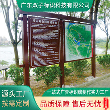 定制4A景区芬兰防腐木标识牌仿木纹指示牌总平图索引宣传栏告示栏