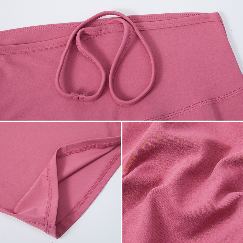 Cintura transfronteriza Correa delgada pantalones cruzados de yoga pantalones de pierna ancha de cintura alta desnuda de mujer corriendo deportes fitness ropa de yoga