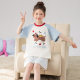 Merlot Children's Pajamas Girls Pure Cotton Spring and Autumn Pajamas Girls Summer Cotton Double Short Thin Suit Big Princess
