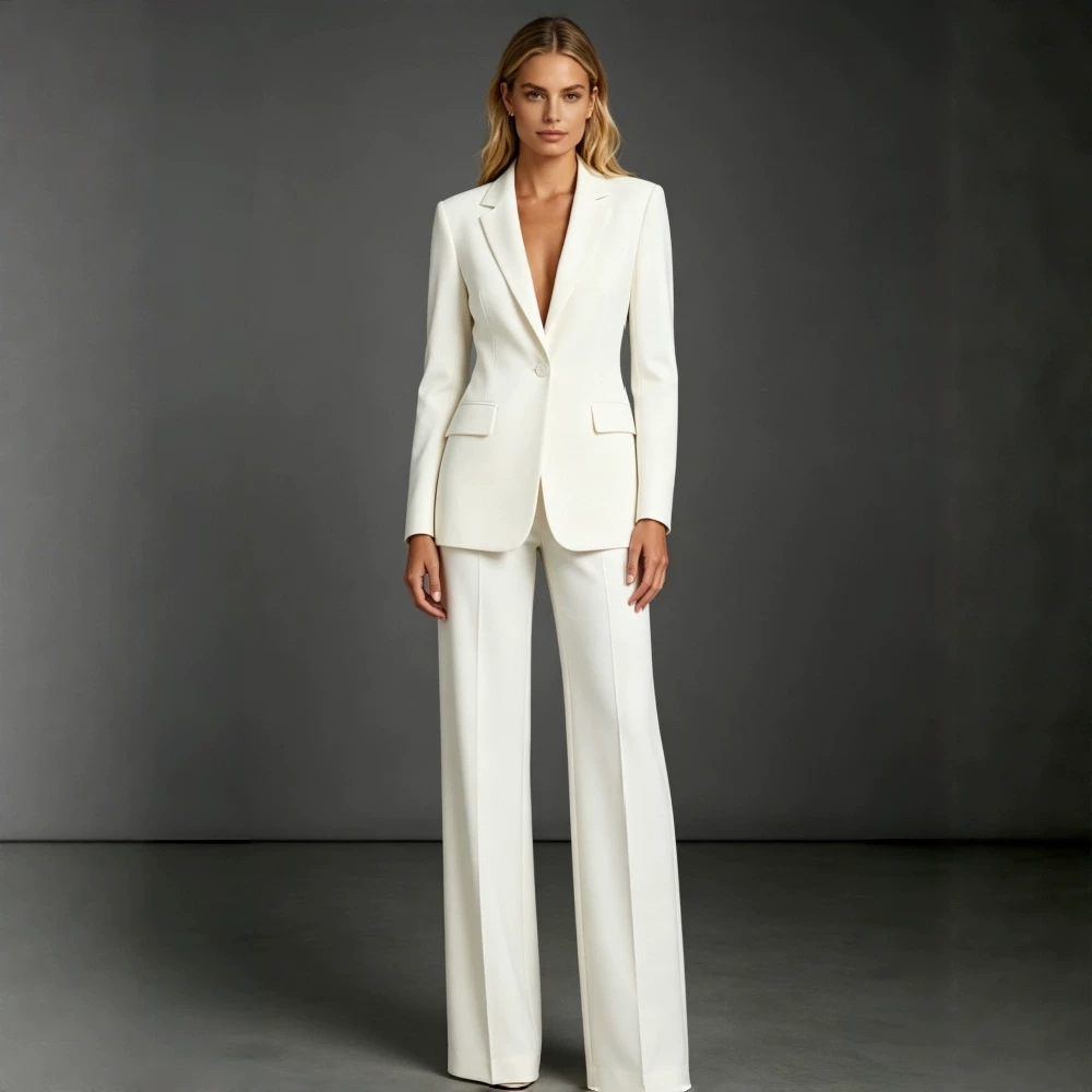 European And American Casual Suit, Slim-fit Blazer + Trousers, Women's...