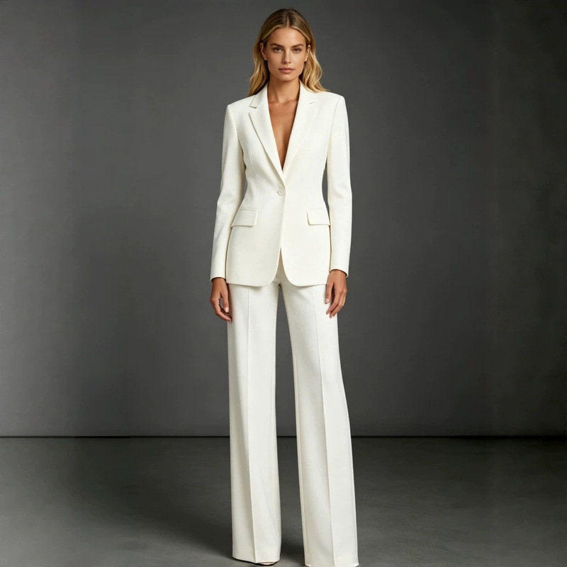 European and American casual suit, slim-fit blazer + trousers, women's fashion, lapel cardigan, solid color, long sleeve, foreign trade women's clothing, cross-border European and American casual suit, slim-fit blazer + trousers, women's fashion, lapel cardigan, solid color, long sleeve, foreign trade women's clothing, cross-border