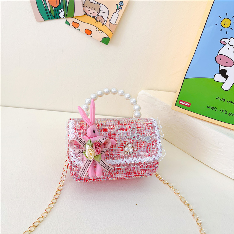 Bolso de La Perla de los niños 2023 nuevo lentejuelas pequeño bolso cuadrado moda lindo niñas bolsa decorativa bandolera
