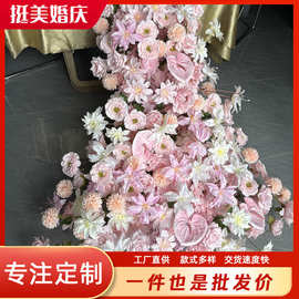瀑布桌花生日假花成品婚庆用品摆件婚礼迎宾装饰花艺仿真花瀑布花