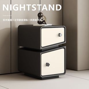 High-End Light Luxury Solid Wood Small Bedside Table Narrow Bedroom Home Simple Bedside Table High-End Internet Celebrity Cabinet