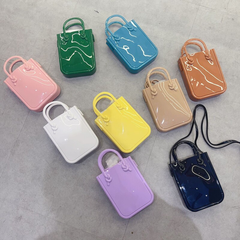 2025 New Pvc Mobile Phone Bag Jelly Bag Handbag Candy Fashion Trend Casual Shopping Bag Women's Bag
