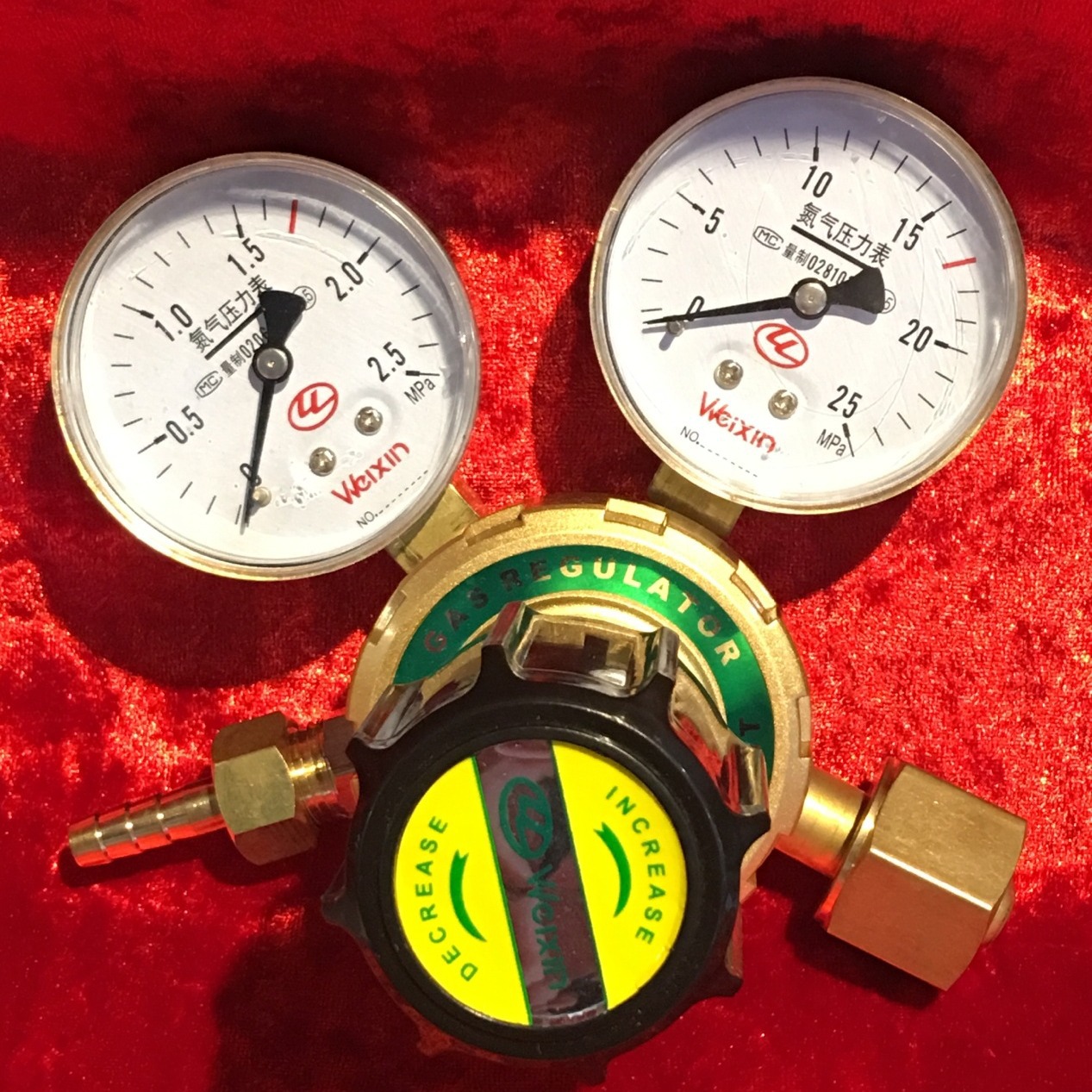 温州威信WX-YQD-07全铜氮气减压器、工业气表、压力表