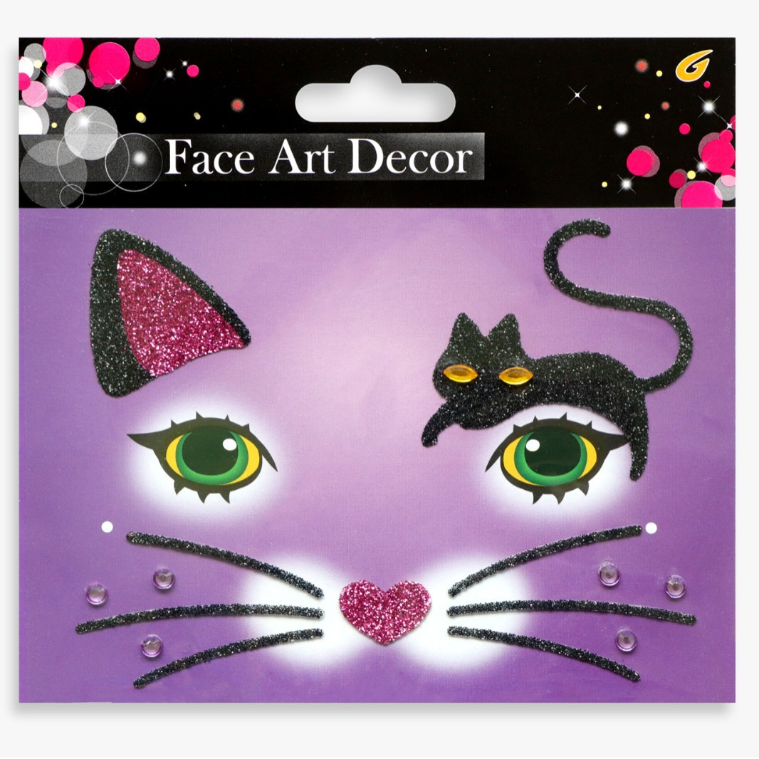 祝日のパーティーの舞台の化粧は顔を貼って化粧のシールを貼ります。