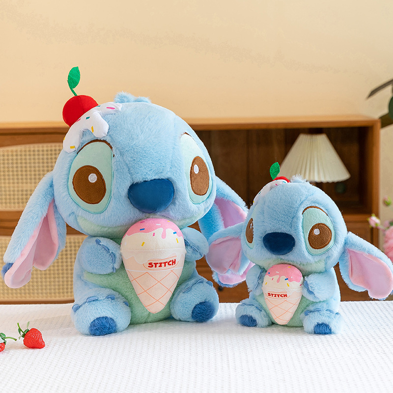 Ice Cream Stitch Doll Soft Cute Plush Toy Doll Scissors Machine Grasp Machine Soothing Doll Birthday Gift
