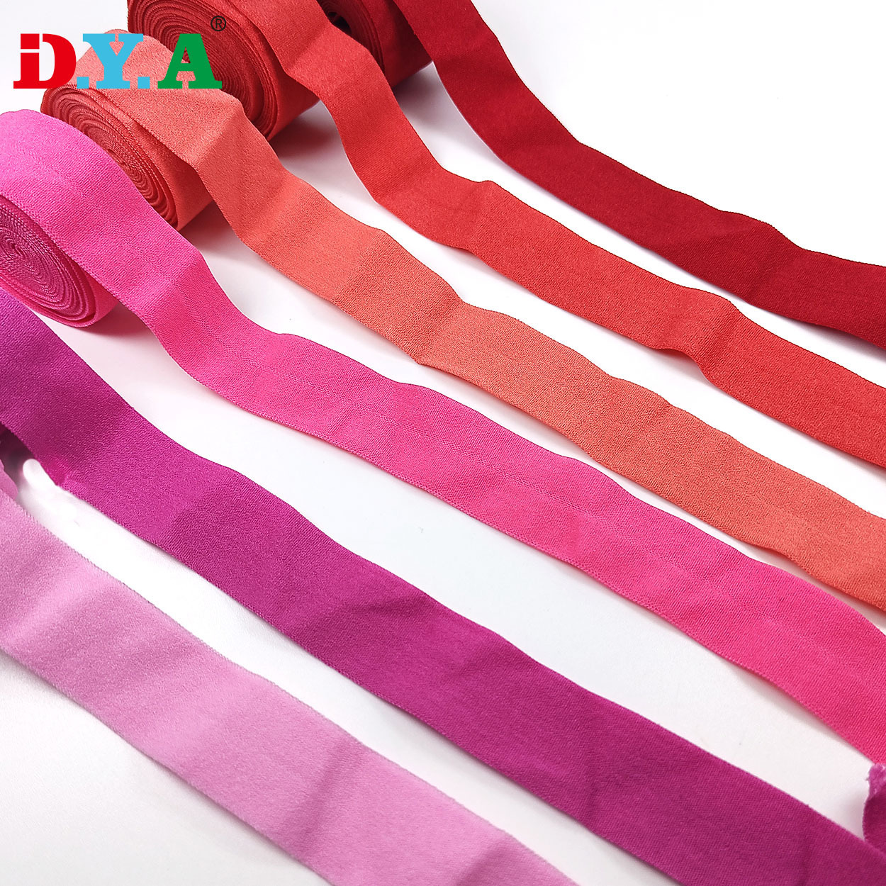 厂家直供对折包边松紧带彩色氨纶包边带羽绒服包边带内衣裤包边条