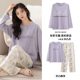 Spring and Autumn Cotton Pajamas with Chest Pad Women's Cartoon Cute Student Round Neck Home Clothes for Outer Wear plus size suit Autumn