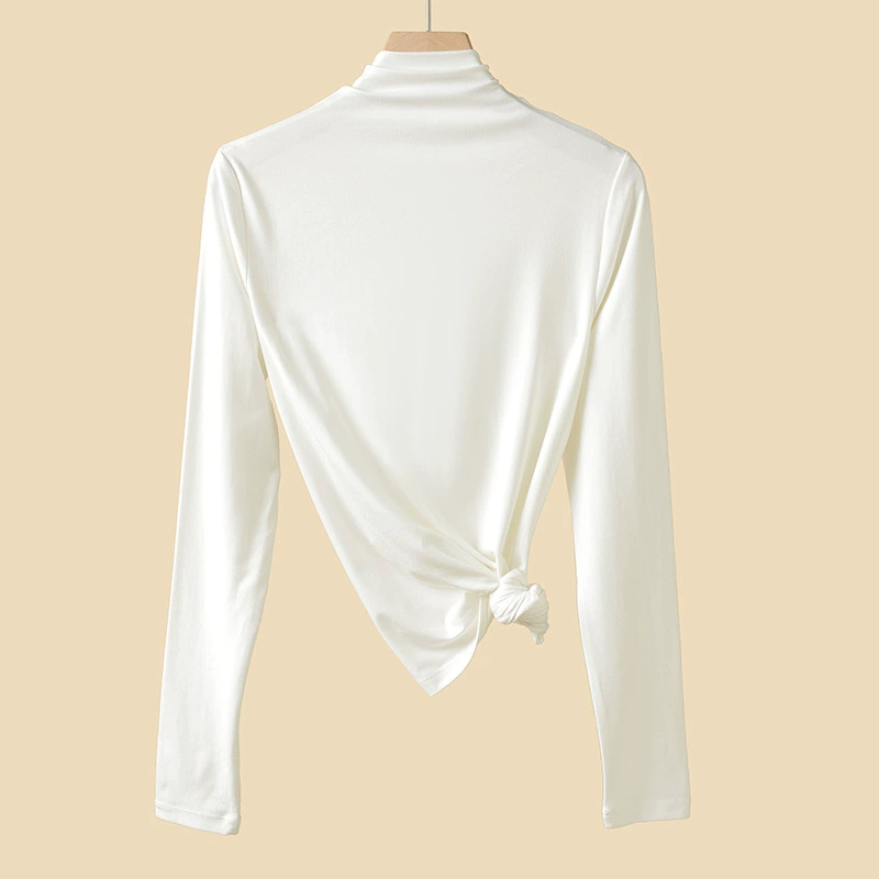 Fitted Thin Turtleneck Top, Long Sleeve, Autumn Lightweight, High Collar