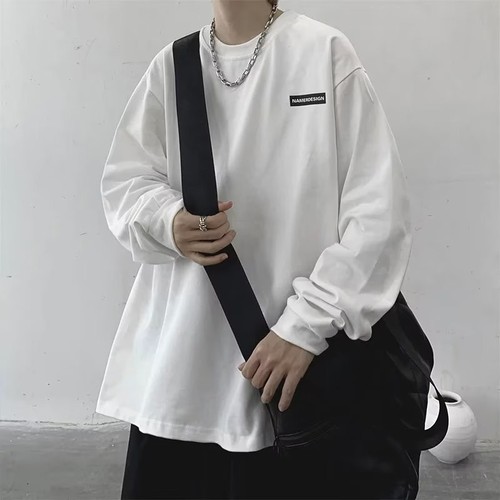 American Retro Long-Sleeve T-Shirt for Men - High-End Heavyweight Sweatshirt - Spring and Autumn  New Men's Basic Top Wholesale